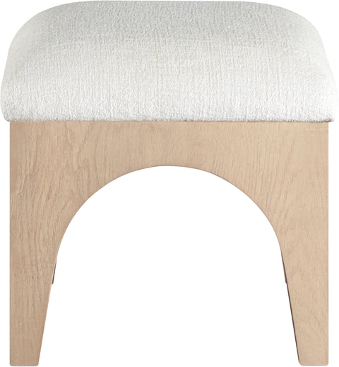 Rhea Cream Chenille Fabric Upholstered Ottoman, 1 Piece