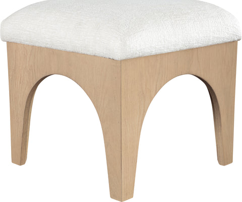 Rhea Cream Chenille Fabric Upholstered Ottoman, 1 Piece