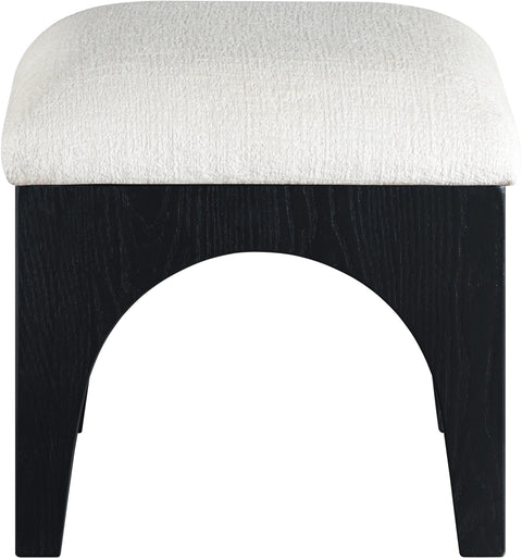 Rhea Cream Chenille Fabric Upholstered Ottoman, 1 Piece (Style 2)