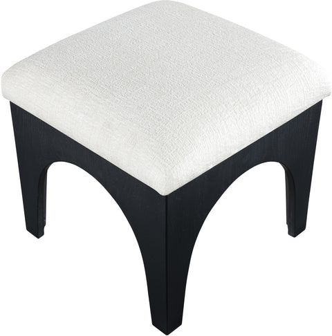 Rhea Cream Chenille Fabric Upholstered Ottoman, 1 Piece (Style 2)