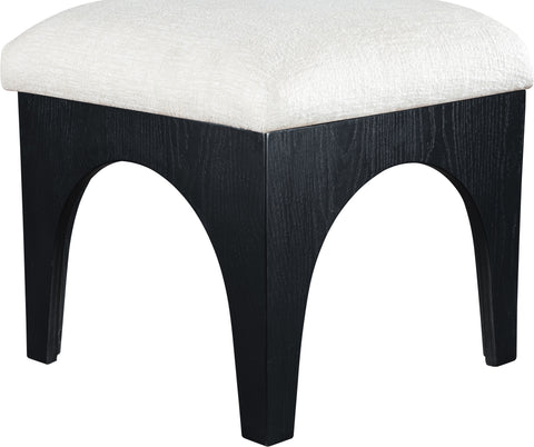 Rhea Cream Chenille Fabric Upholstered Ottoman, 1 Piece (Style 2)