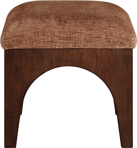Rhea Cognac Chenille Fabric Upholstered Ottoman, 1 Piece (Style 3)