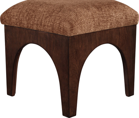 Rhea Cognac Chenille Fabric Upholstered Ottoman, 1 Piece (Style 3)