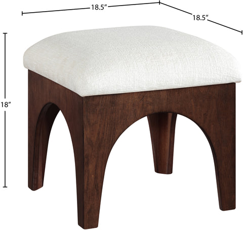 Rhea Cream Chenille Fabric Upholstered Ottoman, 1 Piece (Style 3)