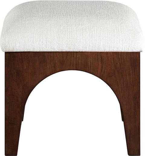 Rhea Cream Chenille Fabric Upholstered Ottoman, 1 Piece (Style 3)