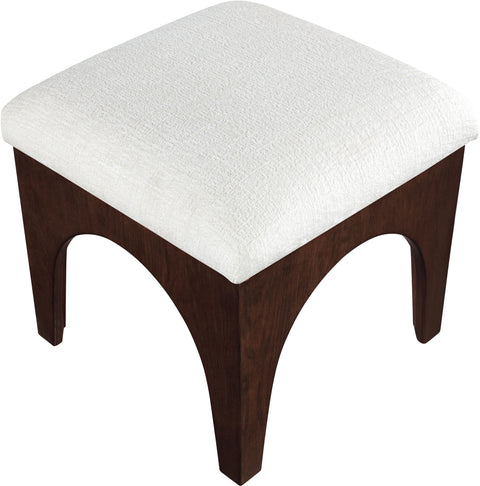 Rhea Cream Chenille Fabric Upholstered Ottoman, 1 Piece (Style 3)