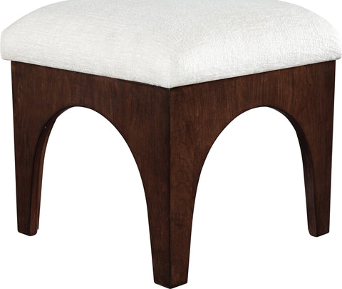 Rhea Cream Chenille Fabric Upholstered Ottoman, 1 Piece (Style 3)