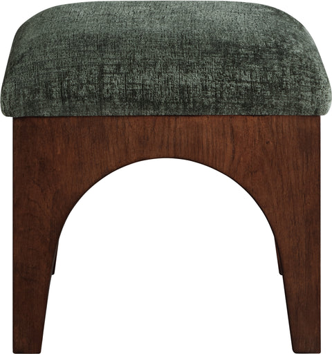 Rhea Green Chenille Fabric Upholstered Ottoman, 1 Piece (Style 2)