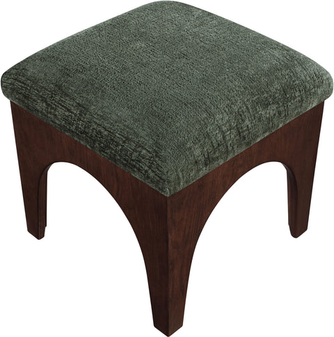 Rhea Green Chenille Fabric Upholstered Ottoman, 1 Piece (Style 2)
