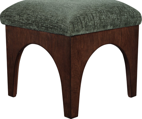 Rhea Green Chenille Fabric Upholstered Ottoman, 1 Piece (Style 2)