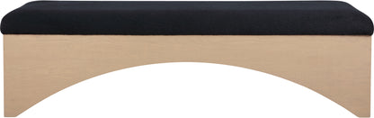 Capsule Black Velour Fur Fabric Bench