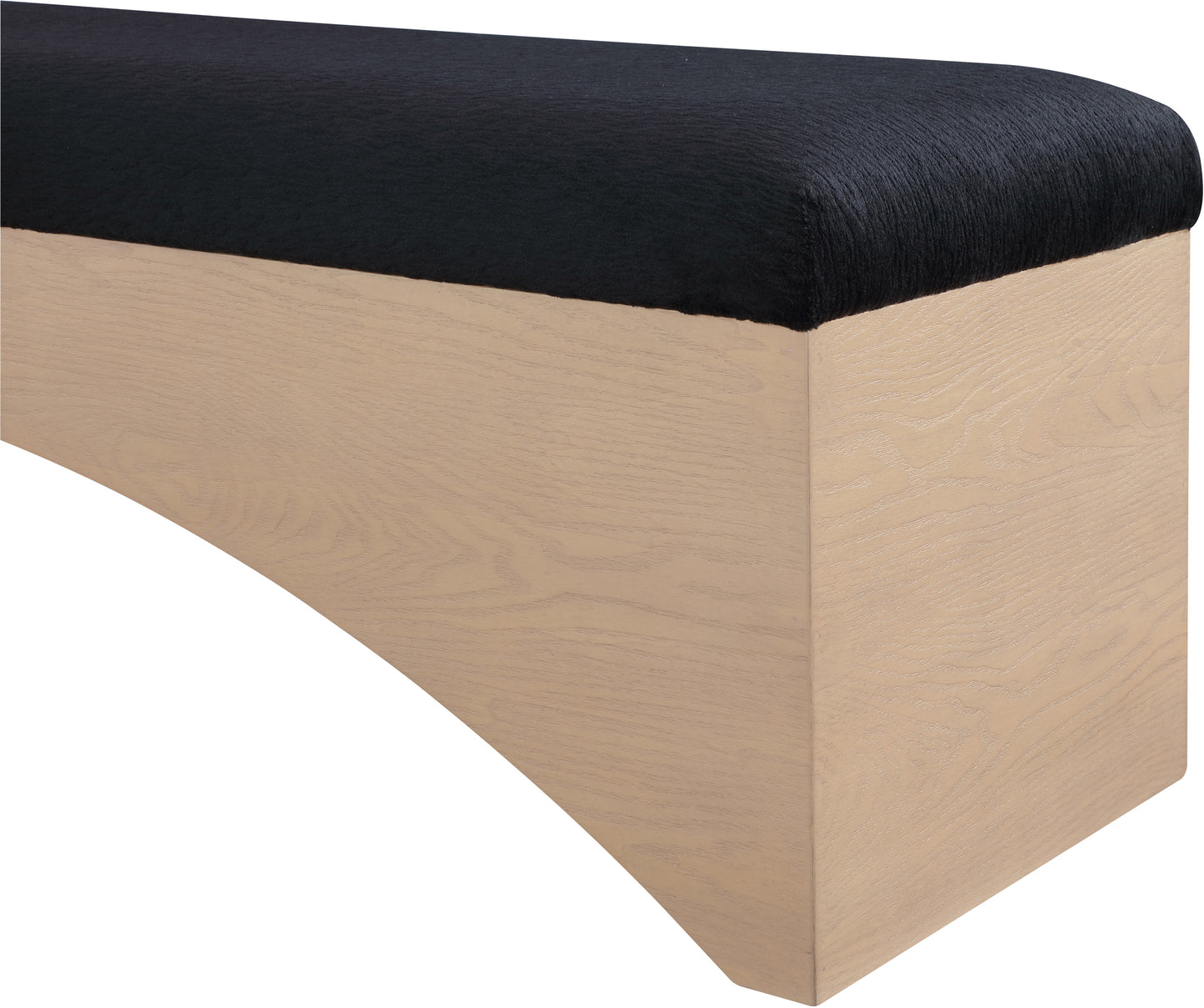 capsule black velour fur fabric bench