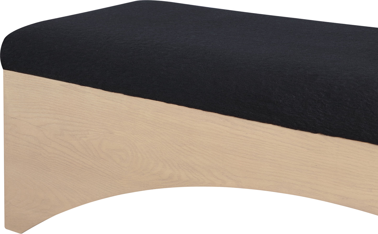 capsule black velour fur fabric bench