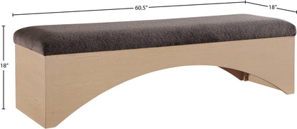 Capsule Brown Velour Fur Fabric Bench