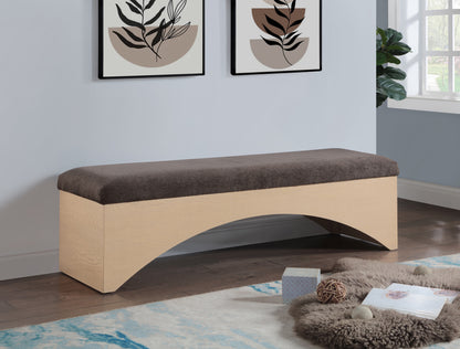 Capsule Brown Velour Fur Fabric Bench