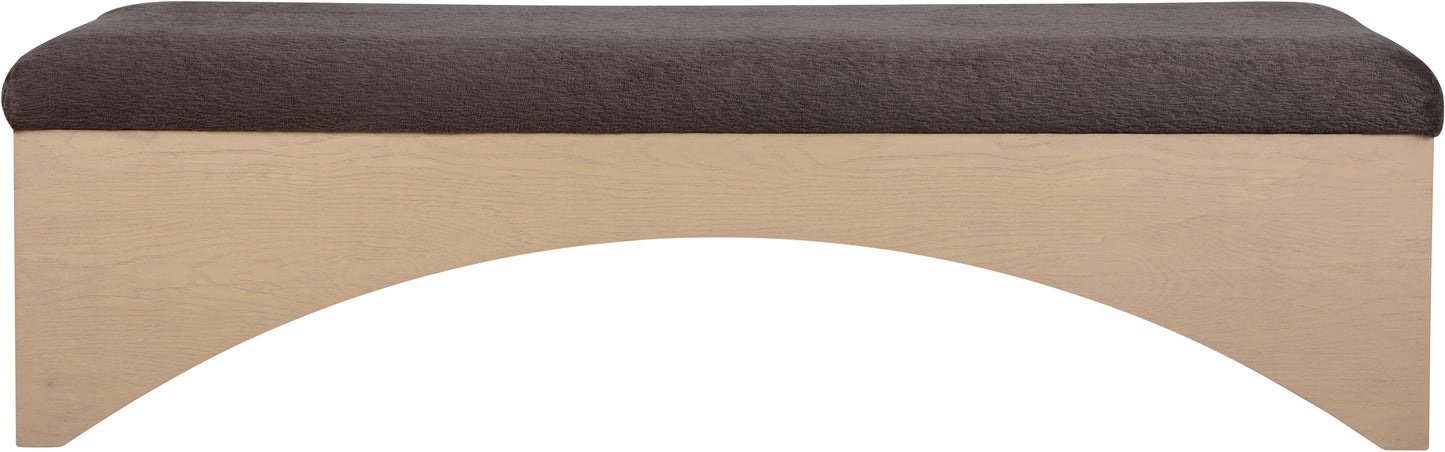 capsule brown velour fur fabric bench