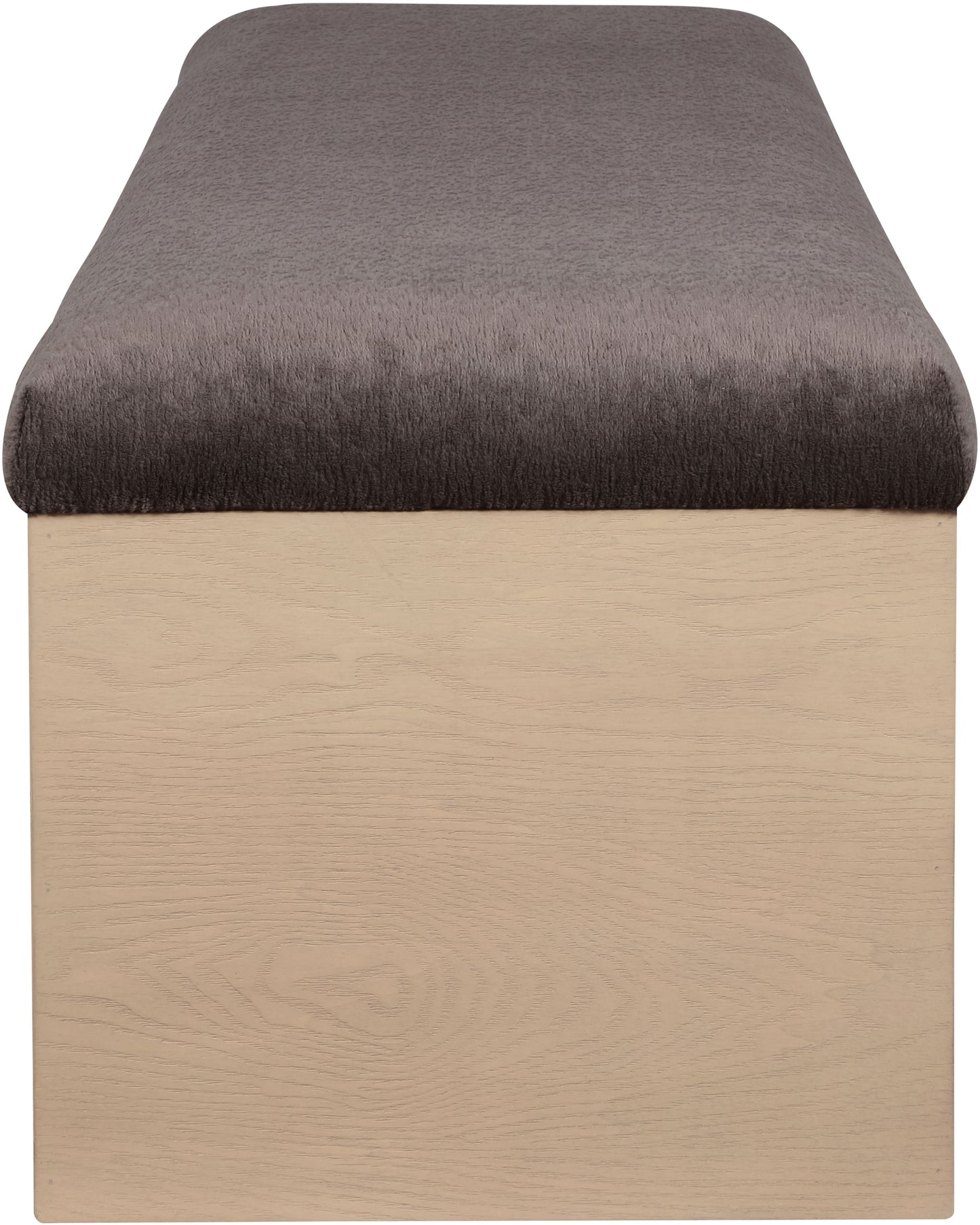 capsule brown velour fur fabric bench