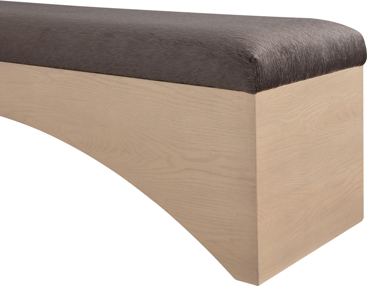 capsule brown velour fur fabric bench