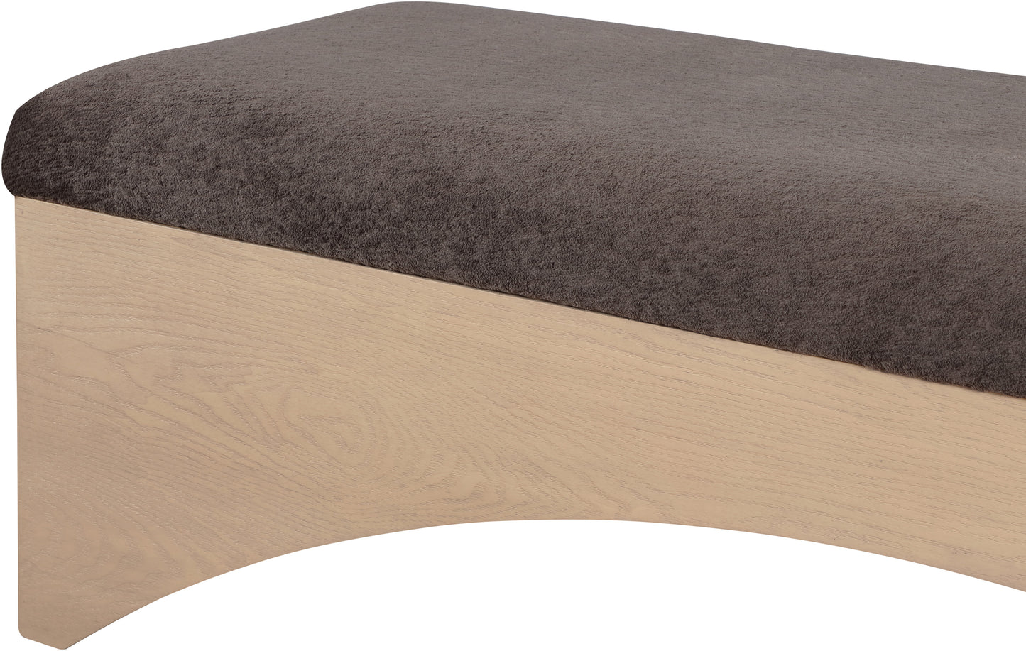 capsule brown velour fur fabric bench