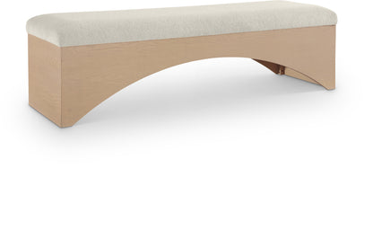 Capsule Cream Velour Fur Fabric Bench