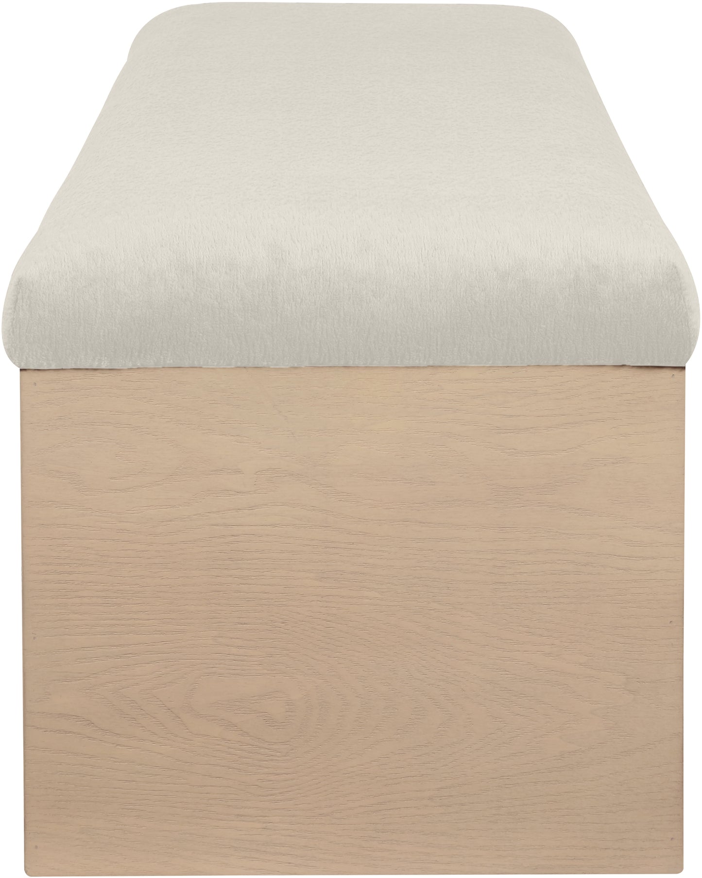 capsule cream velour fur fabric bench