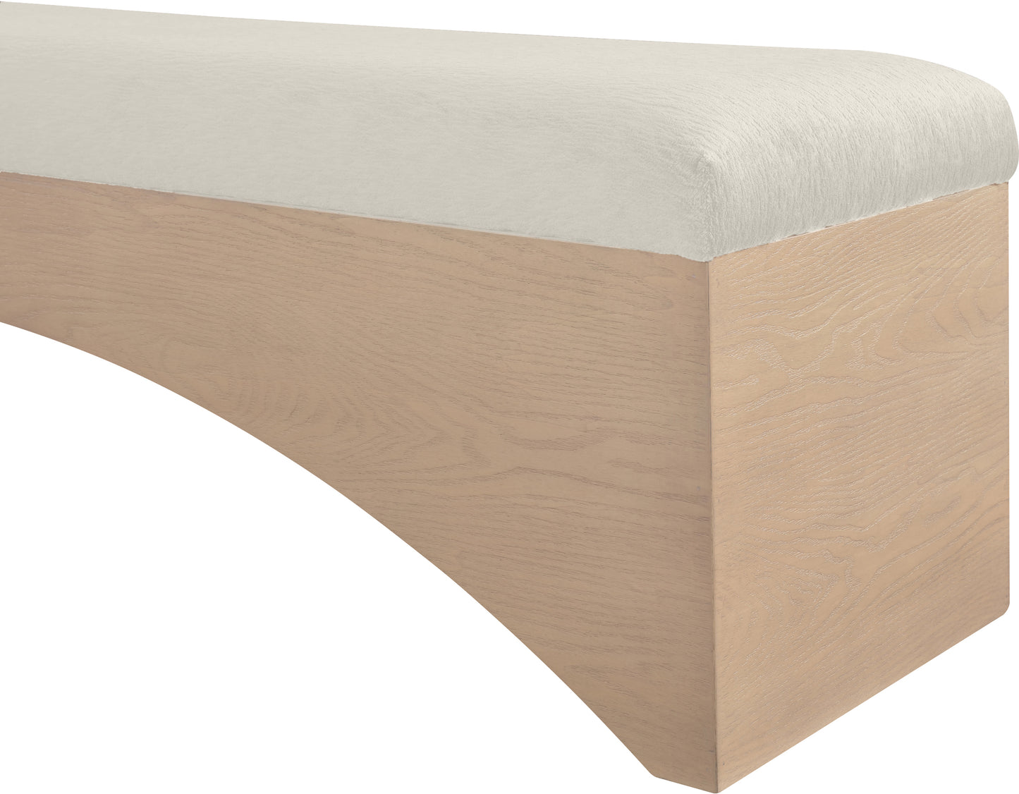 capsule cream velour fur fabric bench