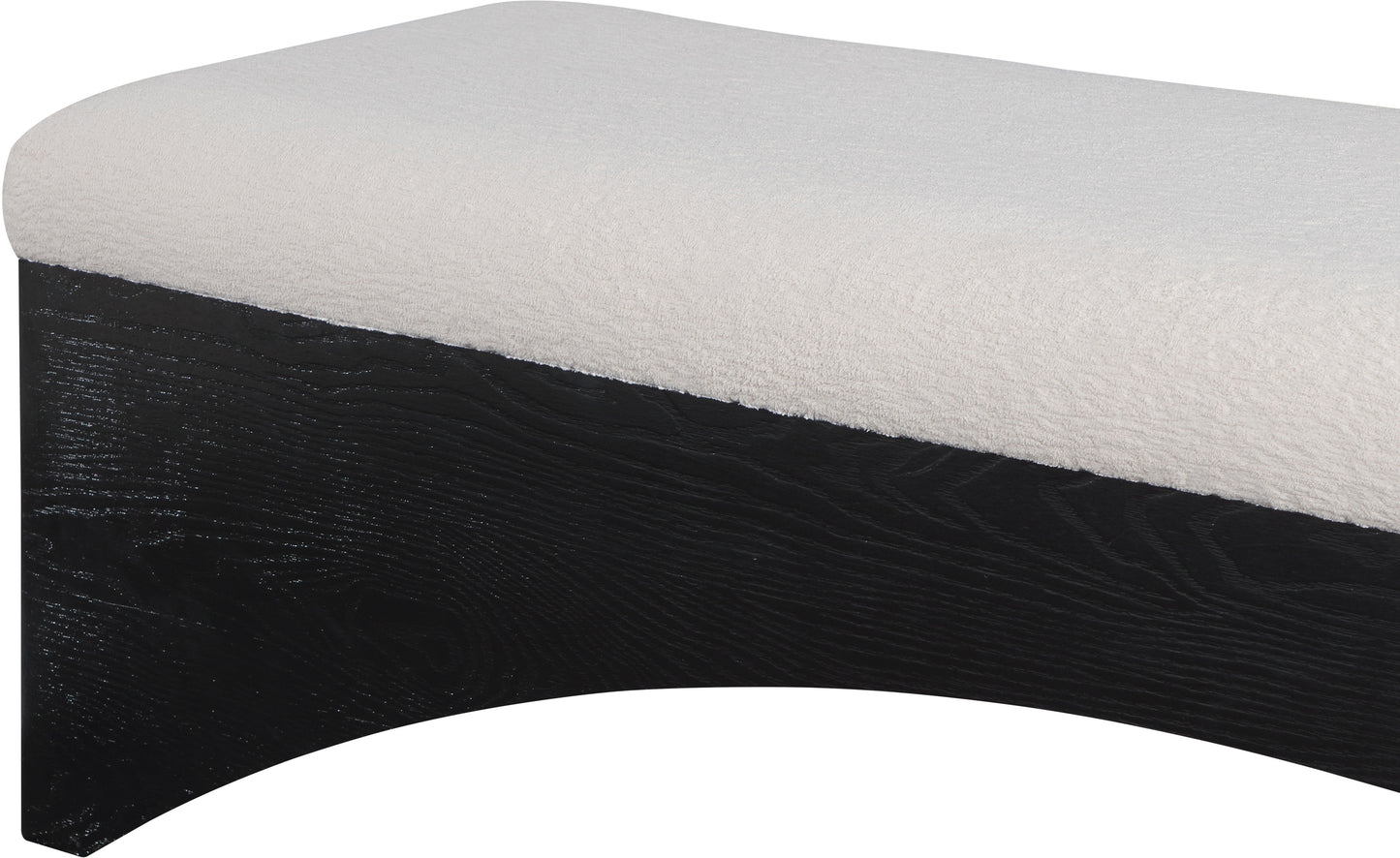 capsule beige velour fur fabric bench