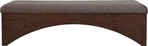 Rhea Brown Velour Fur Fabric Upholstered Bench, 1 Piece (Style 2)