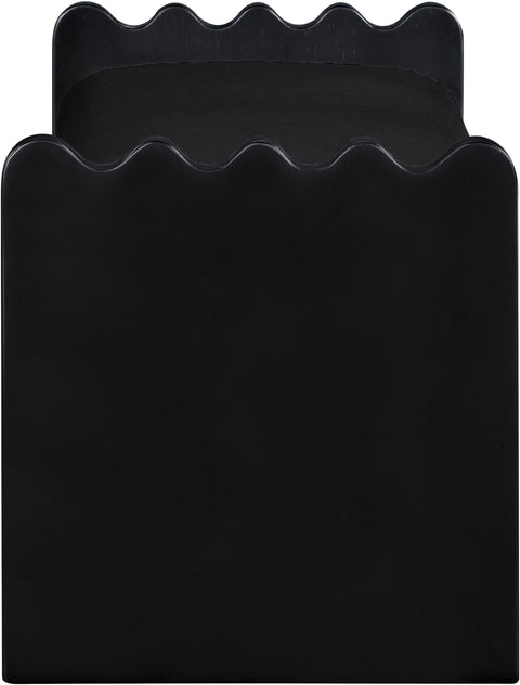 Kellan Black Velour Fur Fabric Upholstered Bench, 1 Piece (Style 2)