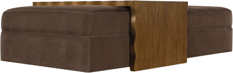 Sloane Brown Velvet Upholstered Coffee Table/Ottoman, 1 Piece (Style 2)