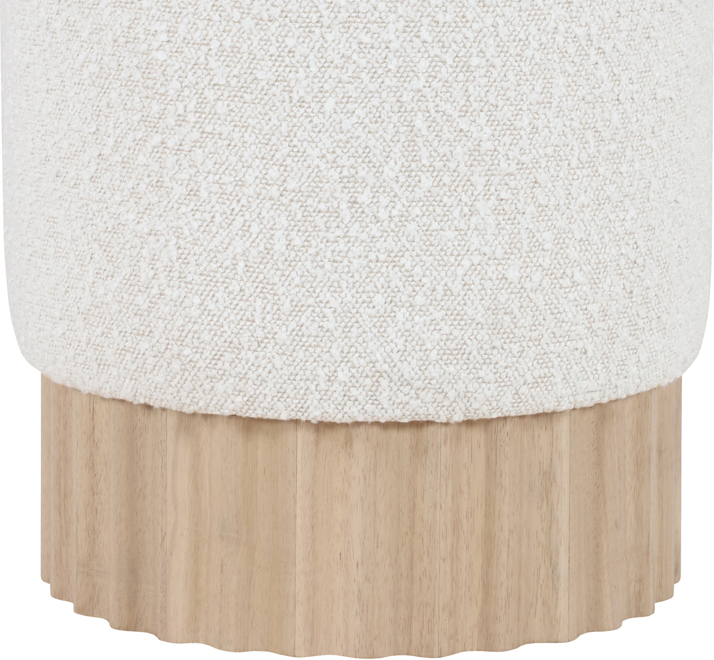 fiora cream boucle fabric ottoman/stool