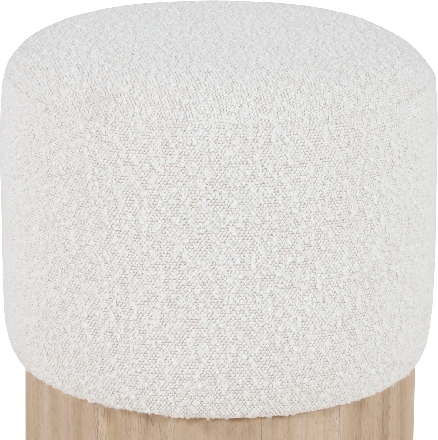 fiora cream boucle fabric ottoman/stool