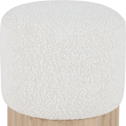 Fiora Cream Boucle Fabric Ottoman/Stool