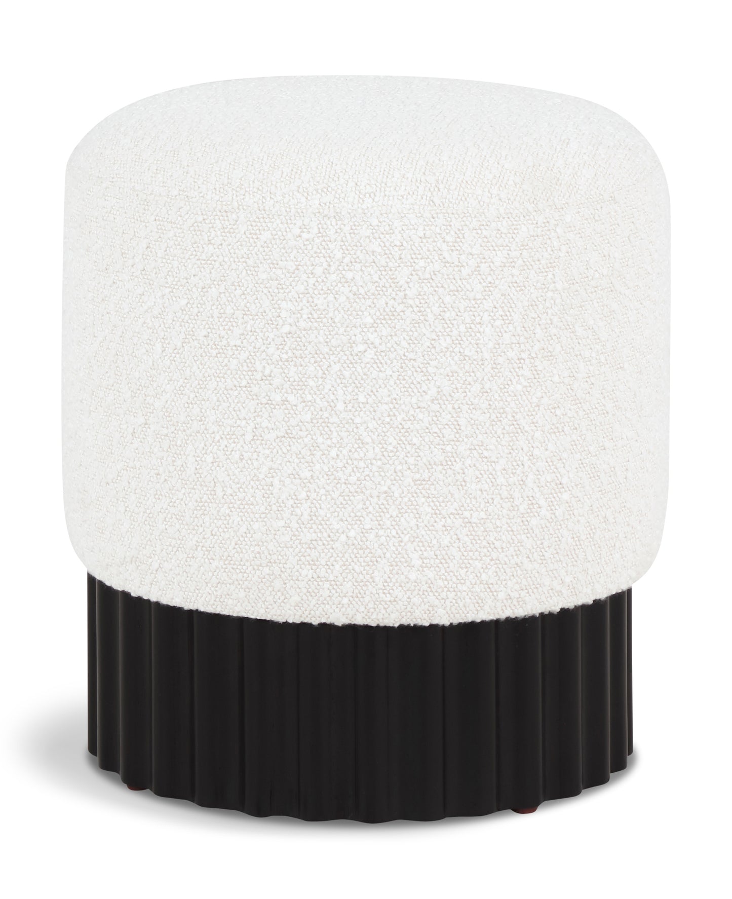 fiora cream boucle fabric ottoman/stool