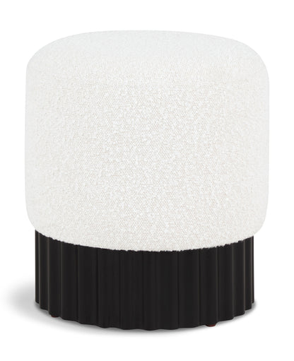 Fiora Cream Boucle Fabric Ottoman/Stool