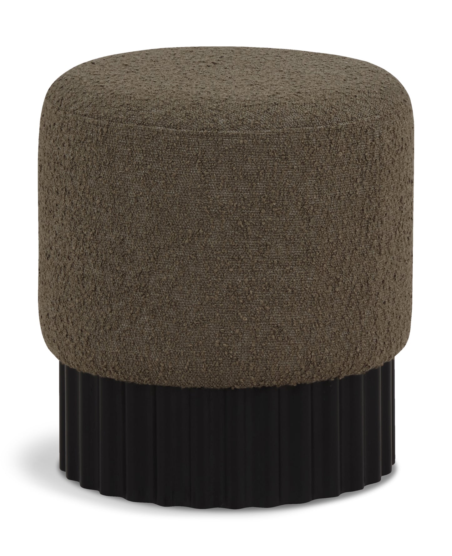 fiora olive boucle fabric ottoman/stool