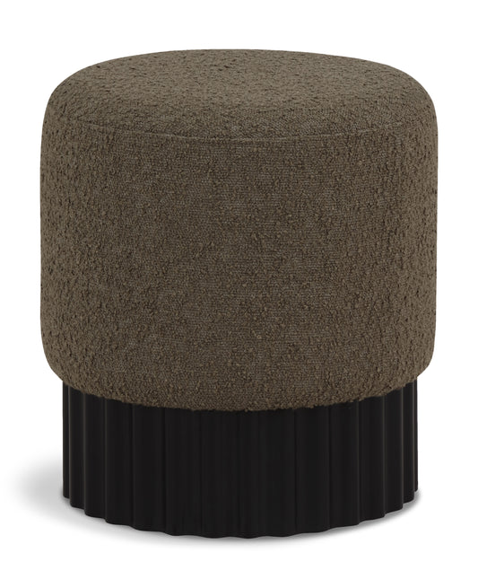 Fiora Olive Boucle Fabric Ottoman/Stool