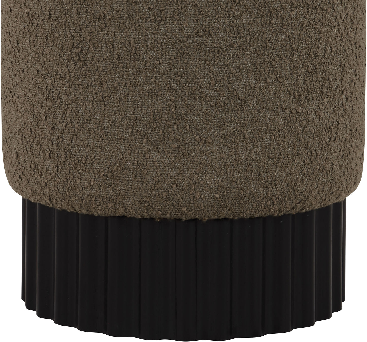 fiora olive boucle fabric ottoman/stool