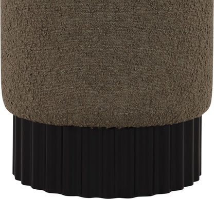 Fiora Olive Boucle Fabric Ottoman/Stool