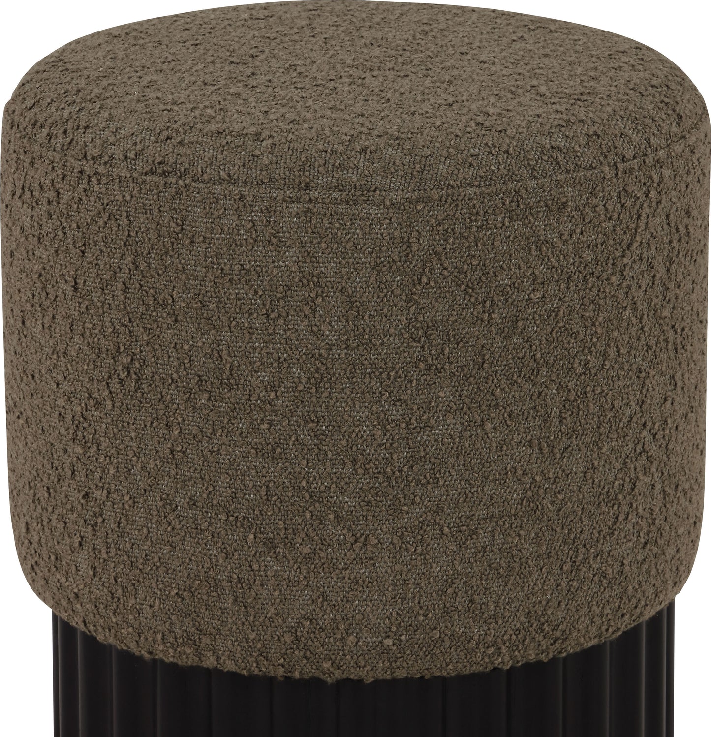 fiora olive boucle fabric ottoman/stool