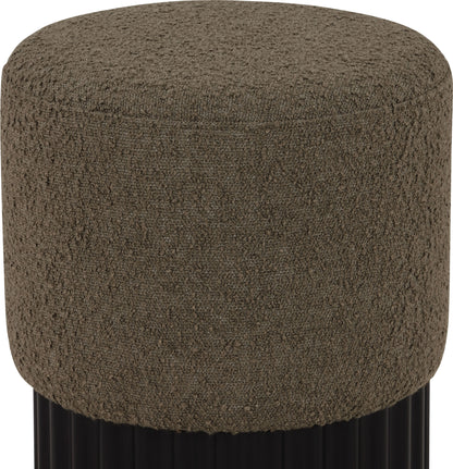 Fiora Olive Boucle Fabric Ottoman/Stool