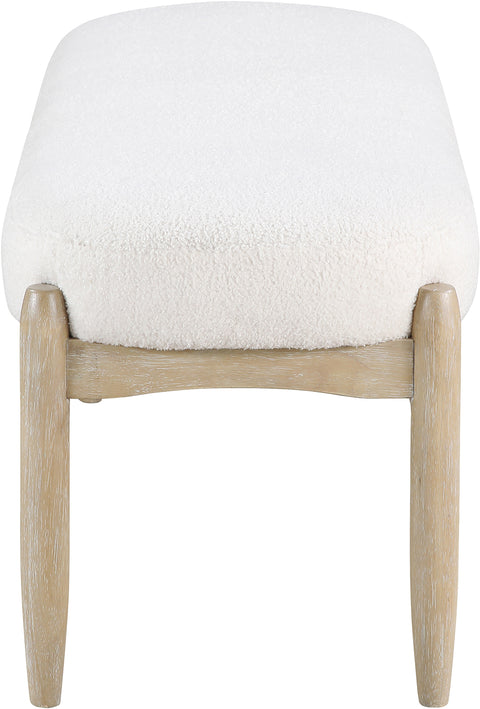 Nova Cream Faux Sheepskin Upholstered Bench, 1 Piece
