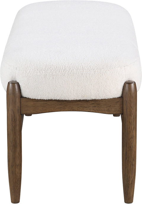 Nova Cream Faux Sheepskin Upholstered Bench, 1 Piece (Style 2)