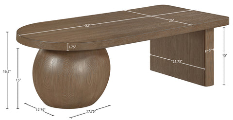 Darcy Brown Ash Wood And Oak Veneer Coffee Table, 1 Piece