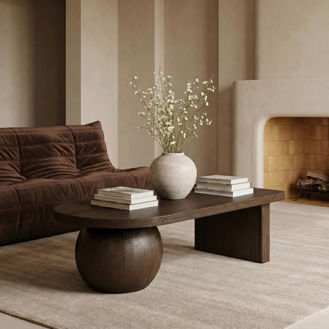 Darcy Brown Ash Wood And Oak Veneer Coffee Table, 1 Piece