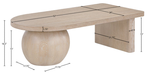 Darcy Natural Ash Wood And Oak Veneer Coffee Table, 1 Piece