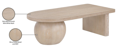 Darcy Natural Ash Wood And Oak Veneer Coffee Table, 1 Piece