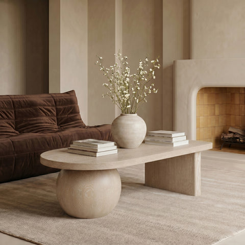 Darcy Natural Ash Wood And Oak Veneer Coffee Table, 1 Piece