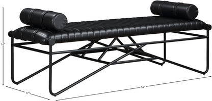 Oakmont Black Vegan Leather Bench