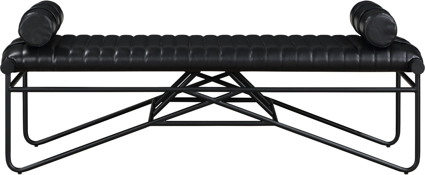 oakmont black vegan leather bench